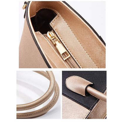 Stylish 4-in-1 Diagonal Handbag with Large Capacity - Blue Black