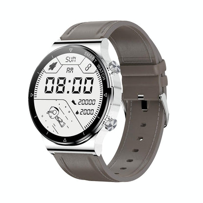 1.32 Inch Heart Rate Sleep Monitoring Smart Watch - Black Leather