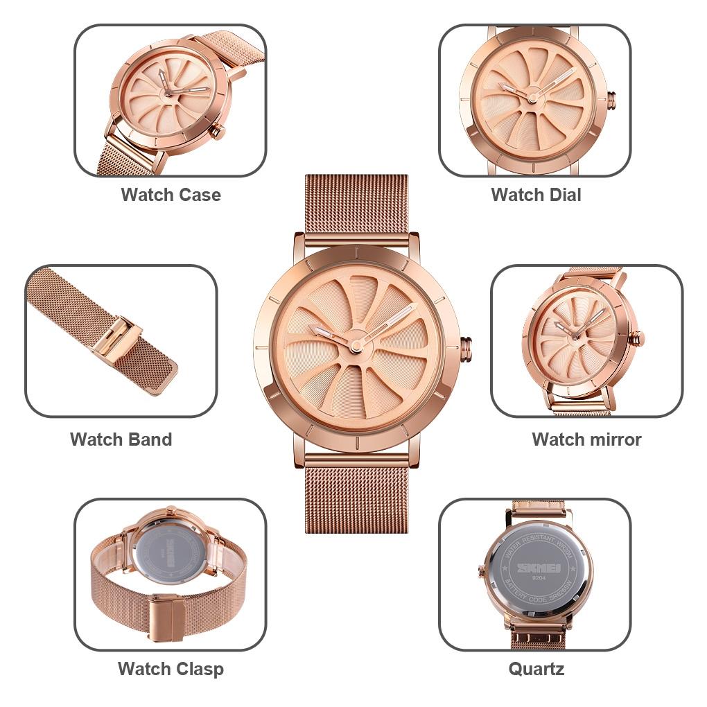 Stylish Skeleton Dial Waterproof Men Watch with Mesh Strap - Black