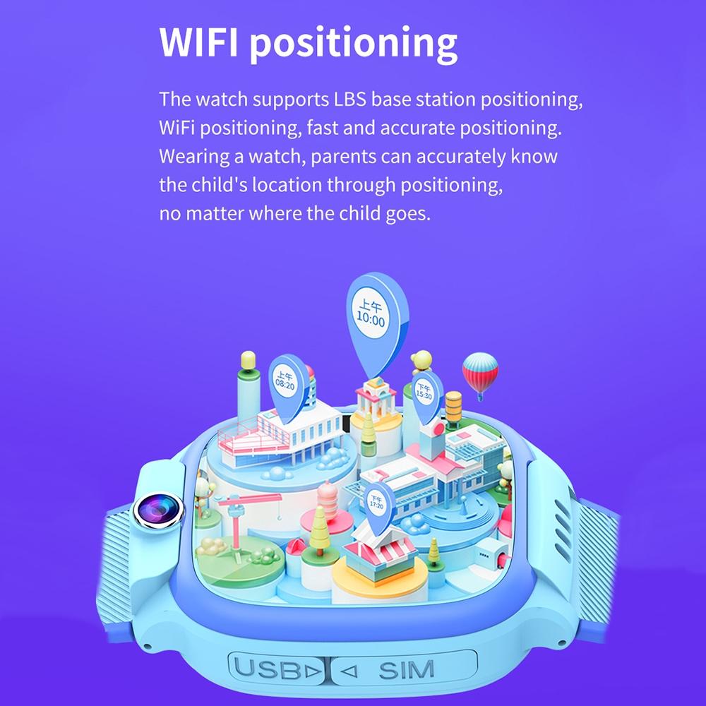 1.44 Inch 4G Video Call Waterproof Smart Children Phone Watch With Sos Function - Pink