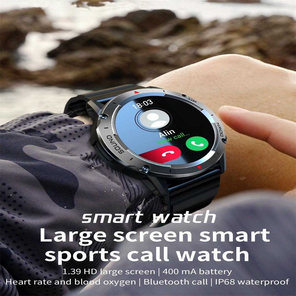 1.39 Inch Colour Screen Smart Watch Support Heart Rate Monitoring / Blood Pressure Monitoring - Blue