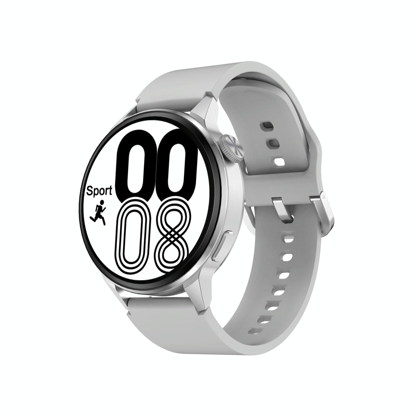 Silicone Band Smart Watch With Colour Screen - Silver