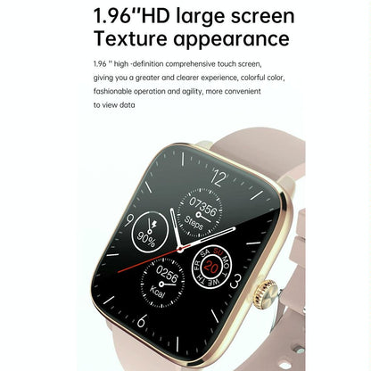 1.96 Inch Ip67 Waterproof Silicone Band Smart Watch Supports Dual-Mode Bluetooth Call / Heart Rate Monitoring - Blue