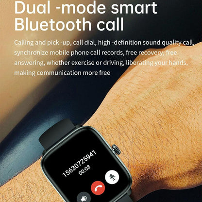 1.96 Inch Ip67 Waterproof Silicone Band Smart Watch Supports Dual-Mode Bluetooth Call / Heart Rate Monitoring - Blue