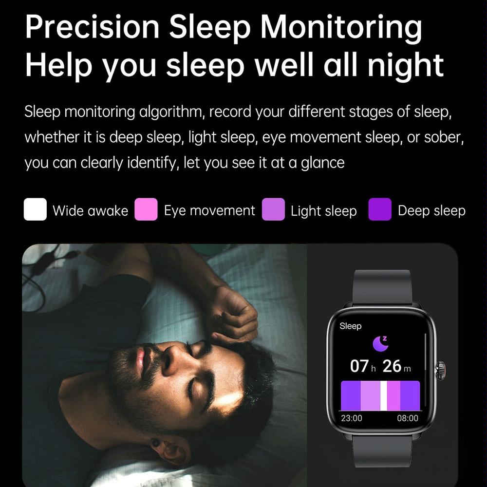 1.96 Inch Ip67 Waterproof Silicone Band Smart Watch Supports Dual-Mode Bluetooth Call / Heart Rate Monitoring - Blue