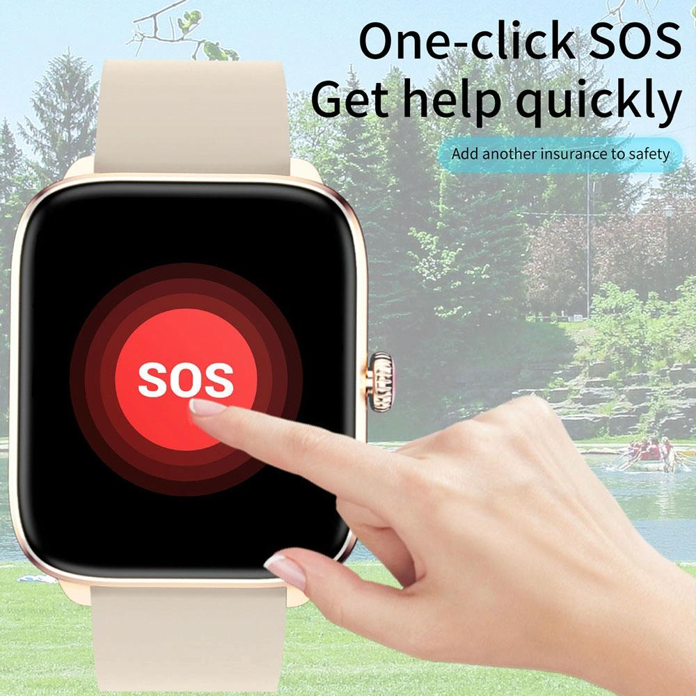 1.96 Inch Ip67 Waterproof Silicone Band Smart Watch Supports Dual-Mode Bluetooth Call / Heart Rate Monitoring - Blue