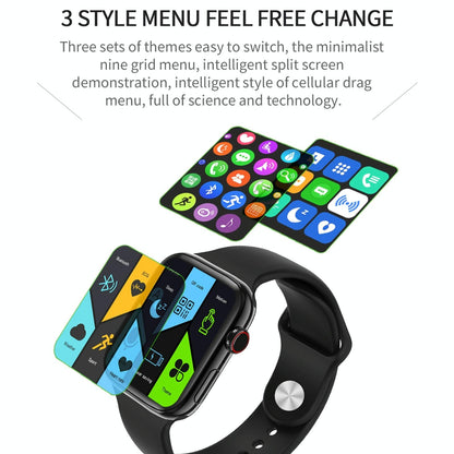 1.75 Inch Full Screen Ip67 Waterproof Smart Watch Support Sleep Monitor / Heart Rate Monitor / Bluetooth Call - Black