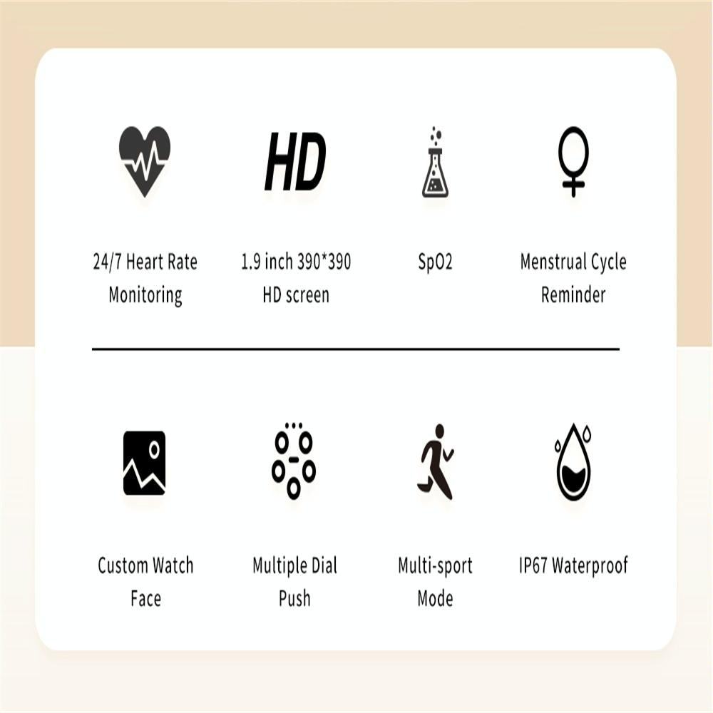 Smart Steel Watch With Colour Screen - Cf90 - Silver
