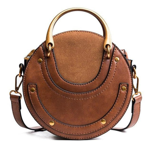 Retro Leather Mini Shoulder Bag for Women - Black