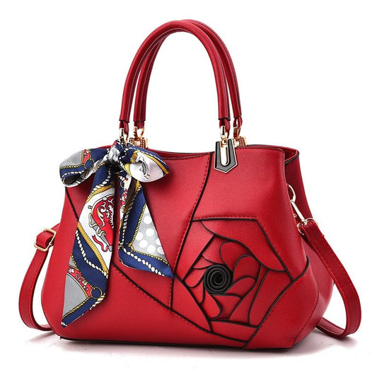 Carved Ladies Handbag - 3d Design - Black