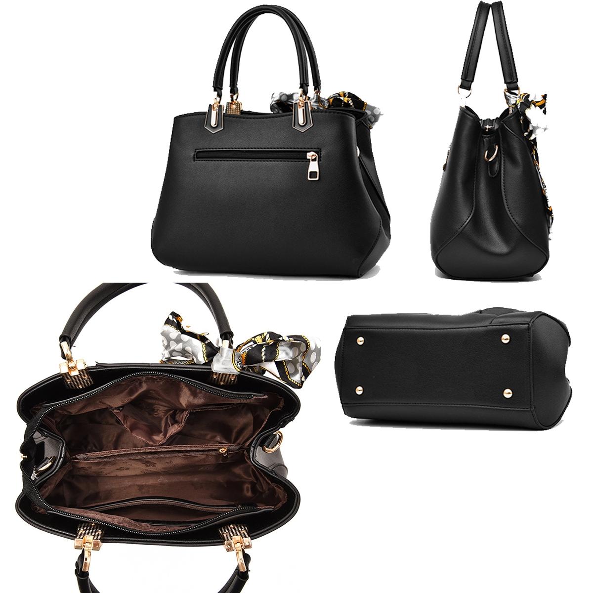 Carved Ladies Handbag - 3d Design - Black
