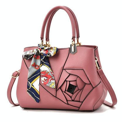 Carved Ladies Handbag - 3d Design - Black