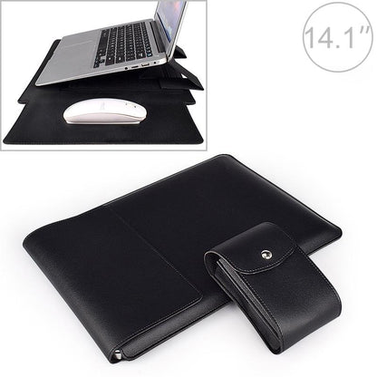 14.1 Inch Laptop Sleeve Leather Case with Small Storage Bag - Green