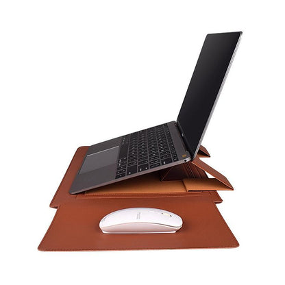 15.4 Inch Laptop Leather Sleeve Carrying Bag - Green