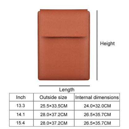 15.4 Inch Laptop Leather Sleeve Carrying Bag - Green