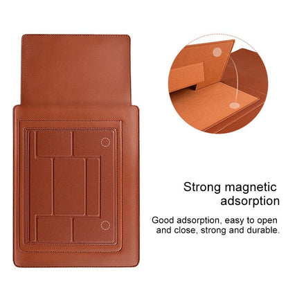 15.4 Inch Laptop Leather Sleeve Carrying Bag - Green