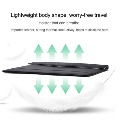 14-15 Inch Ultra-thin Magnetic Holster for Horizontal Embossed Notebook with Liner Bag - Black