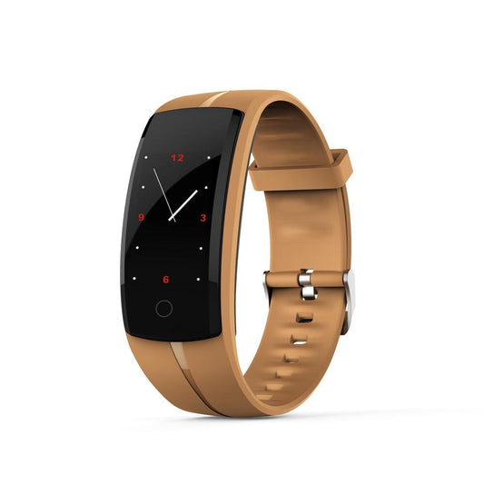 Waterproof Tft Smart Bracelet With Call / Heart / Sleep / Sedentary / Bp Monitoring - Coffee