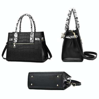 Large Capacity 2-in-1 Stone Pattern Bags - Versatile and Spacious - Black