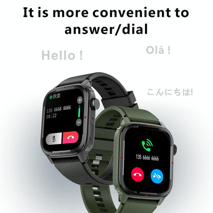 1.7 Inch Tft Hd Screen Smart Watch Support Bluetooth Calling / Blood Pressure Monitoring - Green