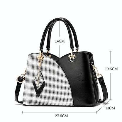 Spacious Texture Handbag - Large Capacity - Black