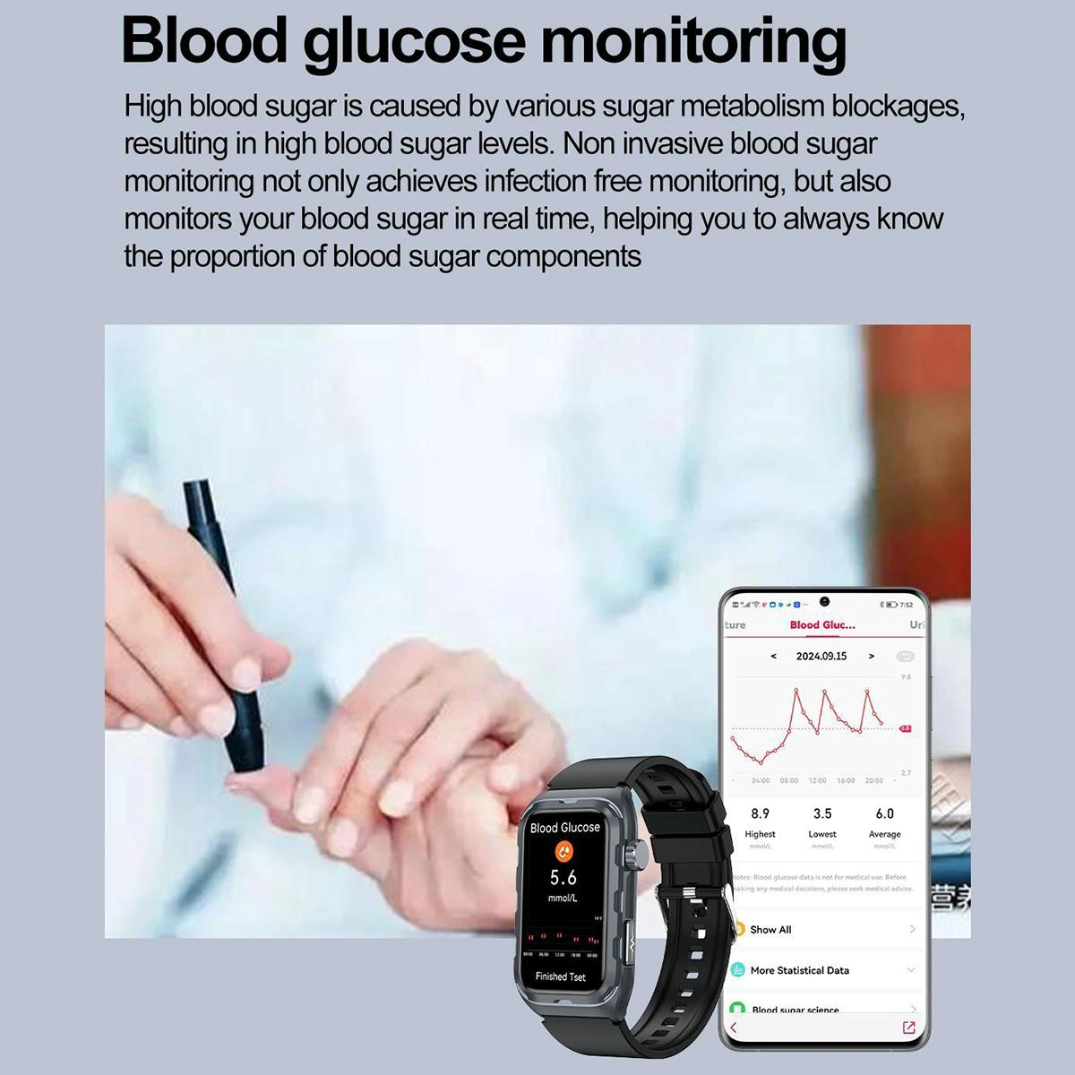 Waterproof Ecg Smart Watch For Health Monitoring - Ip68 - Beige