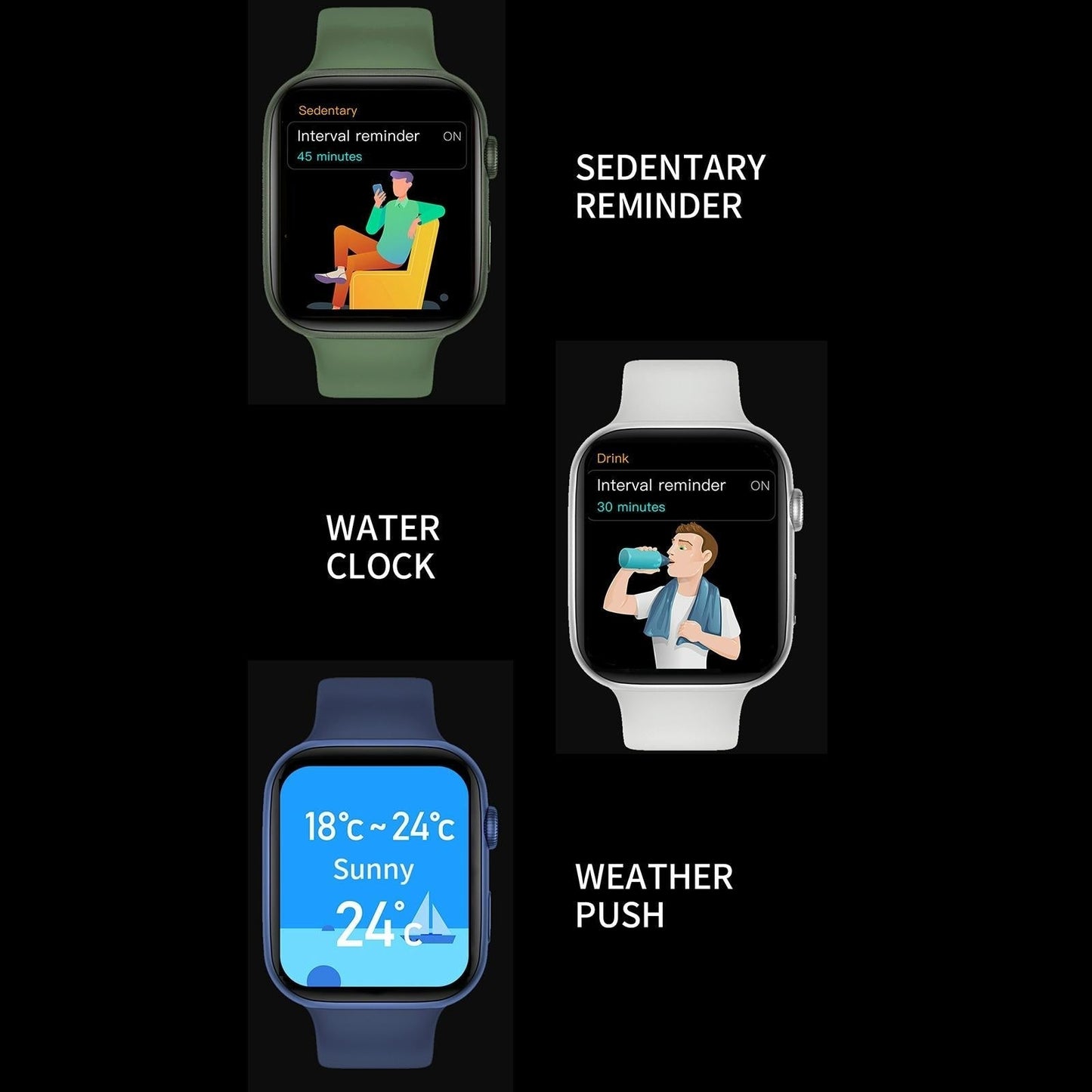 1.75 Inch Tft Screen Smart Watch Support Blood Pressure Monitoring / Sleep Monitoring - White