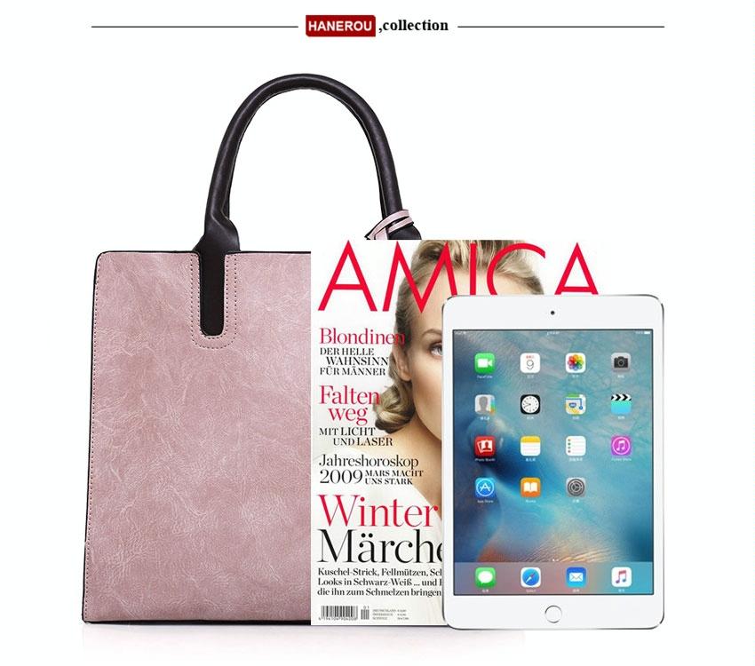 Versatile Leather Tote Bag for Women - 3-in-1 Design - Pink