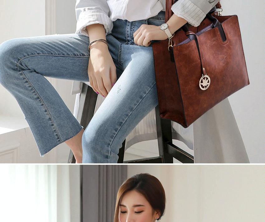 Versatile Leather Tote Bag for Women - 3-in-1 Design - Pink