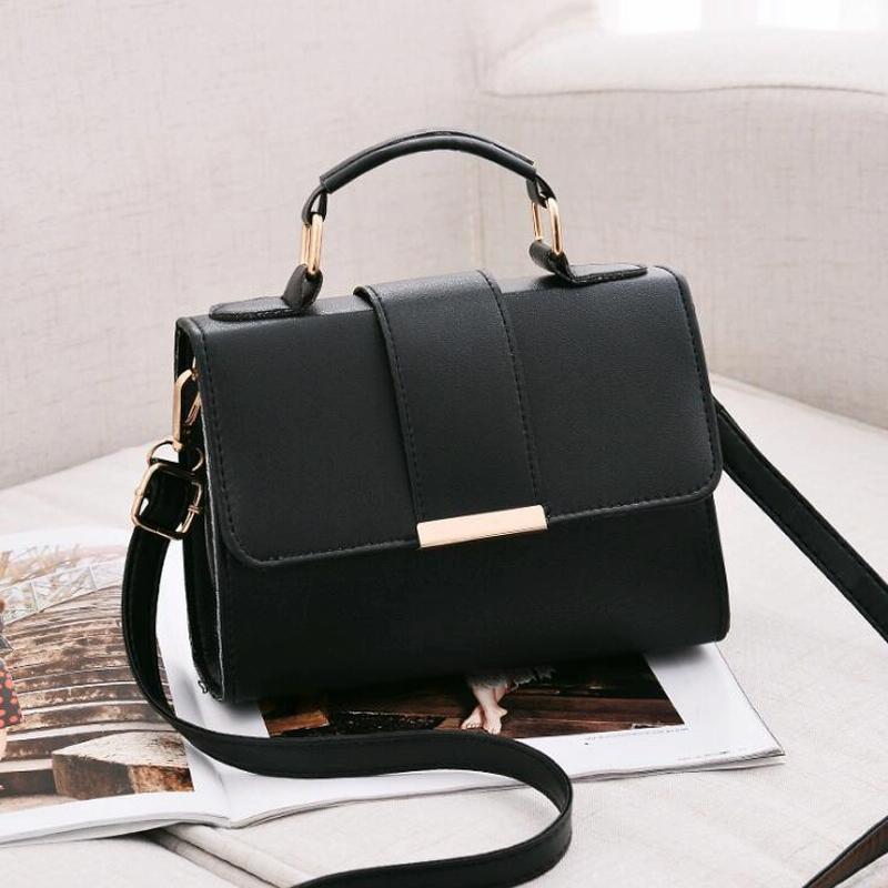 Women Small Leather Shoulder Bag - Flap Crossbody Messenger - Pink