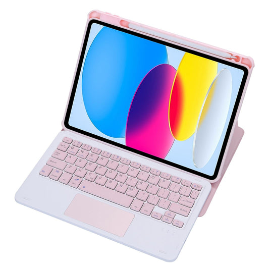 360 Rotation Bluetooth Keyboard Leather Case For Ipad 10.9 2022 - Transparent Acrylic With Touch Control - Green