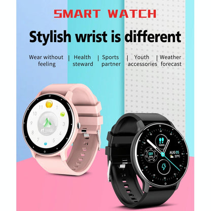 1.28 Inch Touch Screen Ip67 Waterproof Smart Watch Support Blood Pressure Monitoring / Sleep Monitoring / Heart Rate Monitoring - Rose Gold