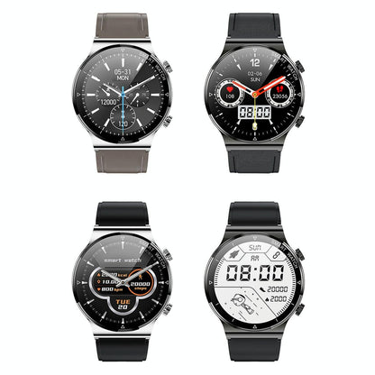 1.32 Inch Heart Rate Sleep Monitoring Smart Watch - Silver Leather