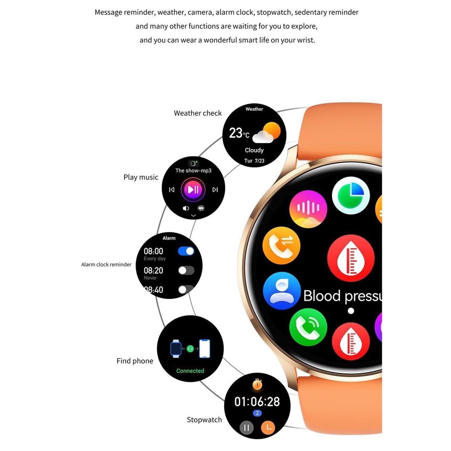 1.39 Inch Bt5.2 Smart Sport Watch Support Bluetooth Call / Sleep / Blood Oxygen / Temperature / Heart Rate / Blood Pressure Health Monitor - Black