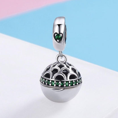 925 Sterling Silver Surprise Love Pendant For Diy Bracelets & Necklaces - Dark Green