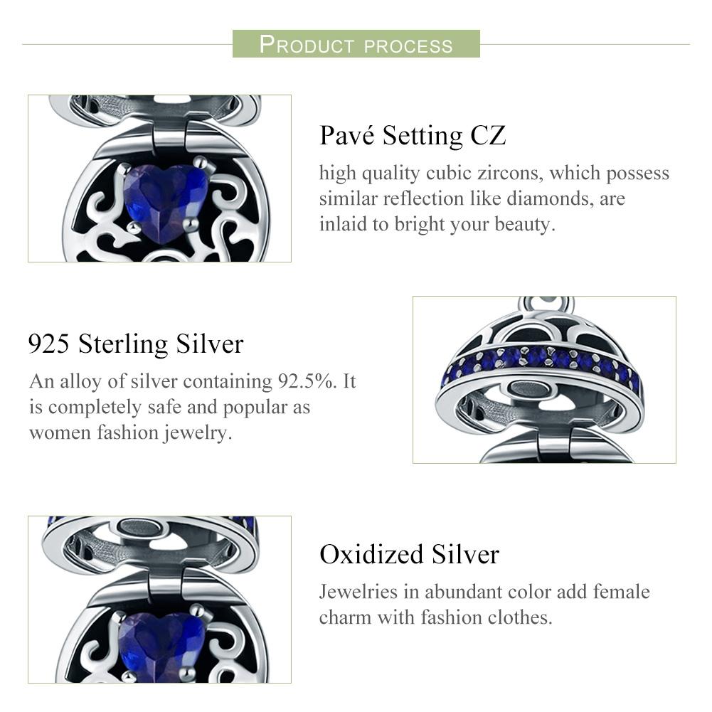 925 Sterling Silver Surprise Love Pendant For Diy Bracelets & Necklaces - Dark Green