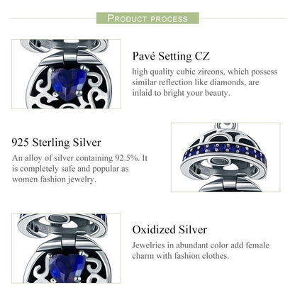 925 Sterling Silver Surprise Love Pendant For Diy Bracelets & Necklaces - Dark Green