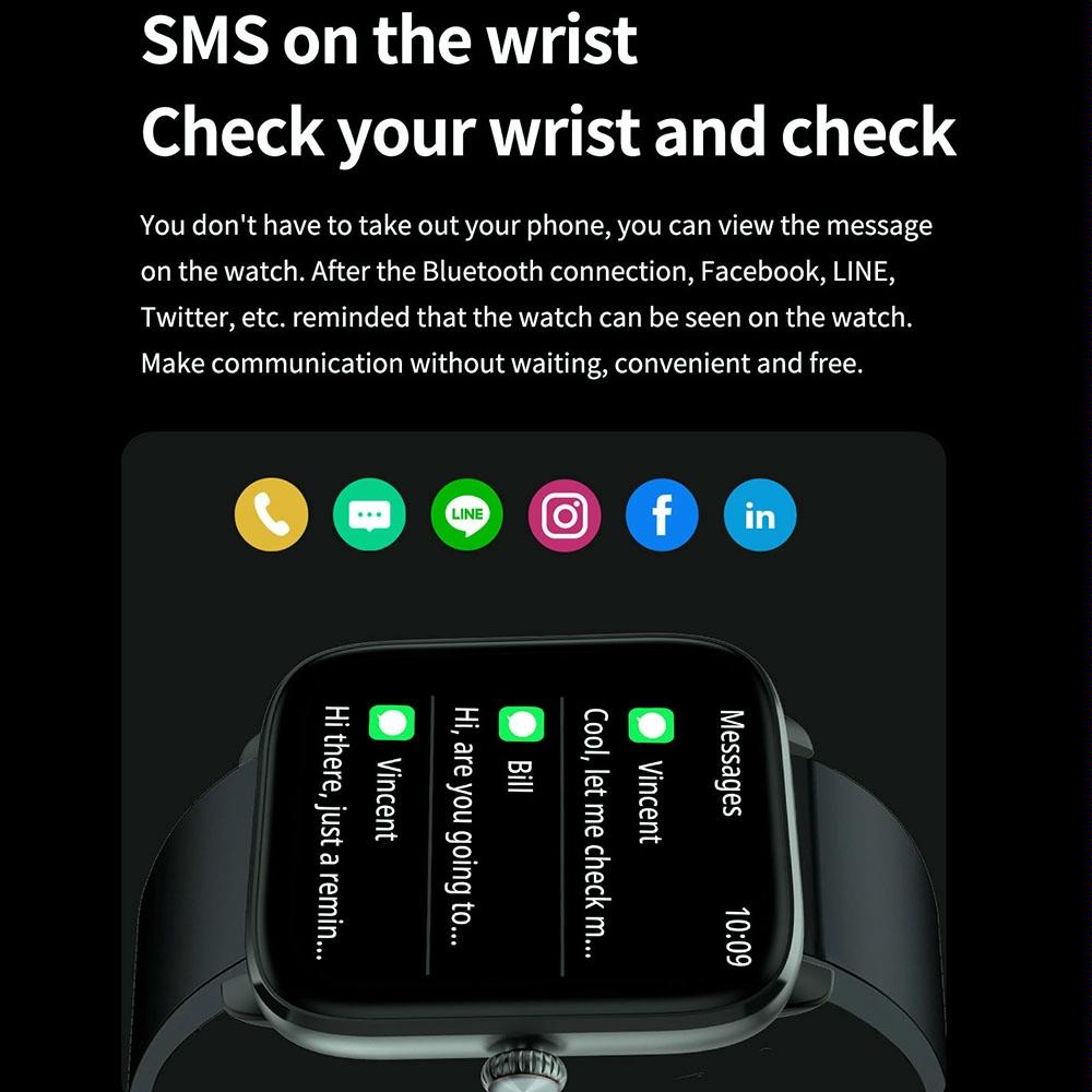 1.96 Inch Ip67 Waterproof Silicone Band Smart Watch Supports Dual-Mode Bluetooth Call / Heart Rate Monitoring - Gold