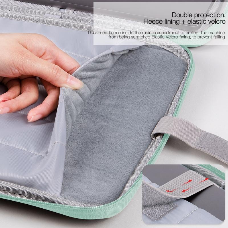 Leather Portable Bag with Cloth Texture - Pink