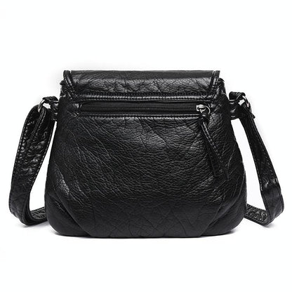 Soft Washed Leather Messenger Bag for Women - Fashionable and Versatile - Red