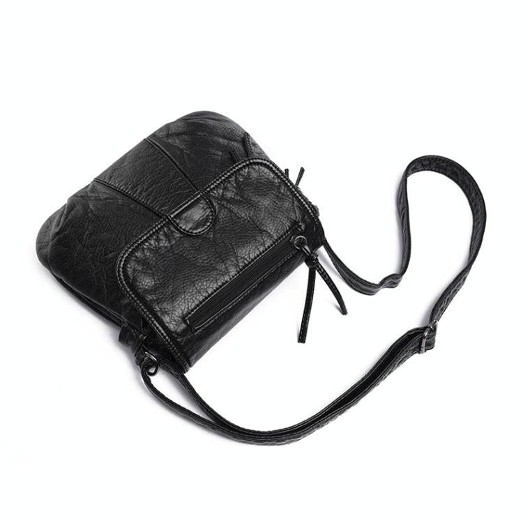 Soft Washed Leather Messenger Bag for Women - Fashionable and Versatile - Red