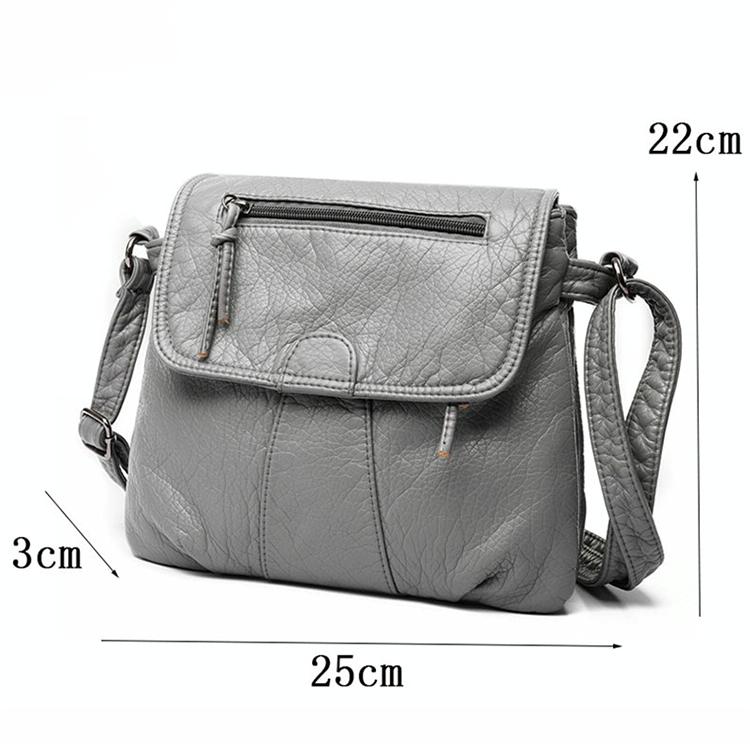 Soft Washed Leather Messenger Bag for Women - Fashionable and Versatile - Red