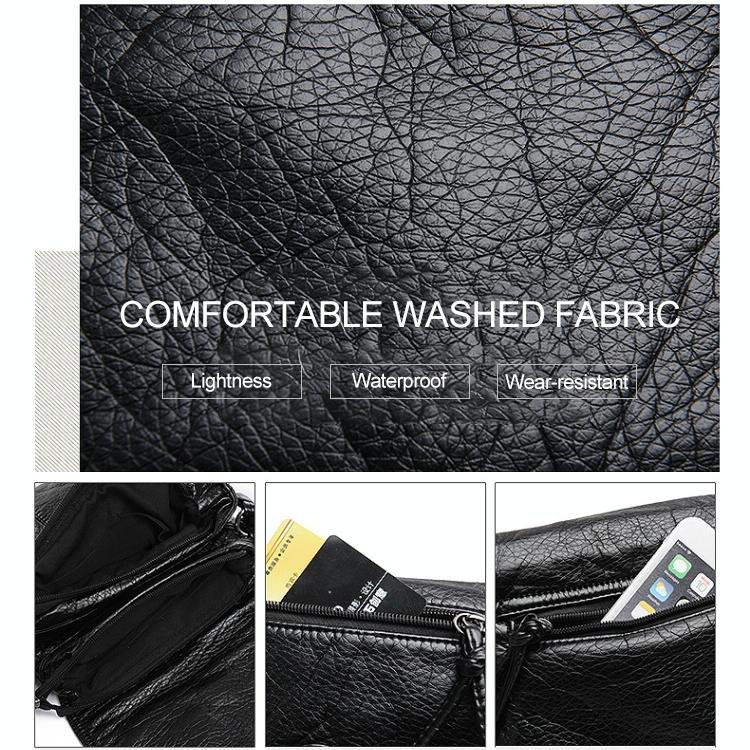 Soft Washed Leather Messenger Bag for Women - Fashionable and Versatile - Red