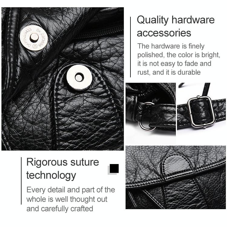 Soft Washed Leather Messenger Bag for Women - Fashionable and Versatile - Red