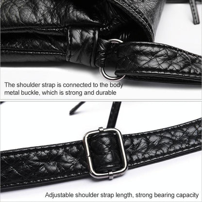 Soft Washed Leather Messenger Bag for Women - Fashionable and Versatile - Red