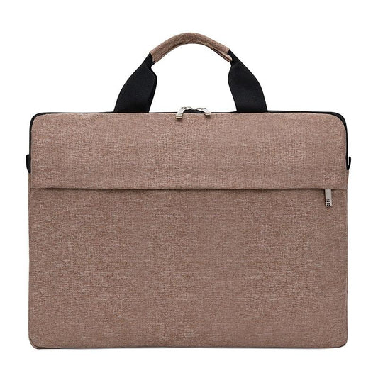 Waterproof Single Shoulder Notebook Bag - 14 Inch Portable & Durable - Brown