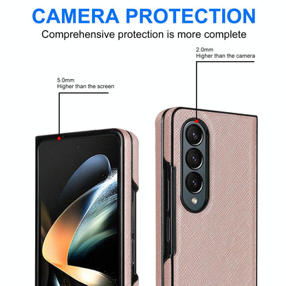 Foldable Cross Pattern Phone Case - Compact Design - Rose Gold