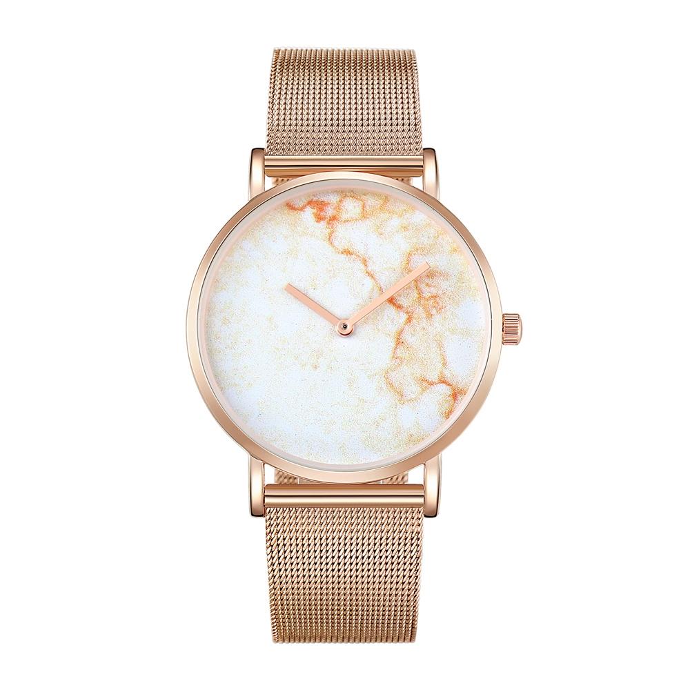 Stylish Men Quartz Watch with Gold Alloy Case and Stainless Steel Band - Round Dial - Wa0733D