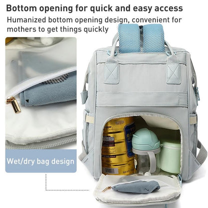 Convertible Diaper Bag Backpack for Baby Care - Pink