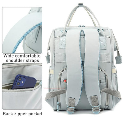 Convertible Diaper Bag Backpack for Baby Care - Pink